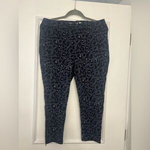 Betabrand Navy and Black Leopard Print Women’s Pants